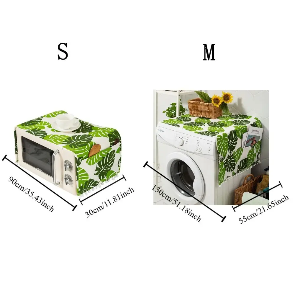 Dekoracyjny pokrowiec przeciwkurzowy na kuchenkę mikrofalową, pralkę – liście tropikalne, styl nordic
