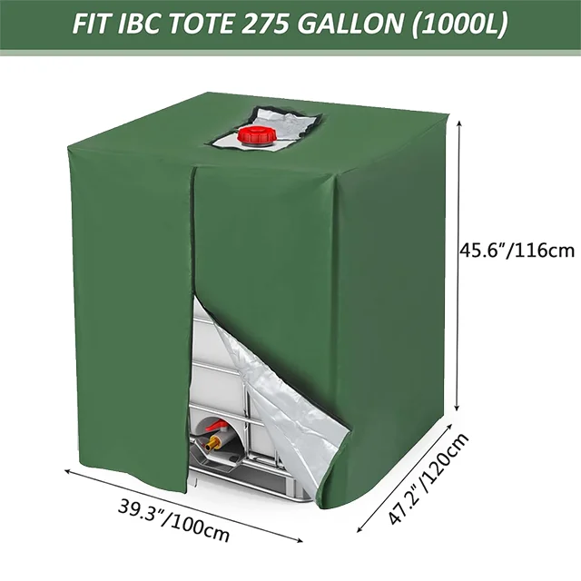 Pokrowiec na zbiornik IBC 1000L – wodoodporna osłona 210D z zamkiem na zbiornik na wodę