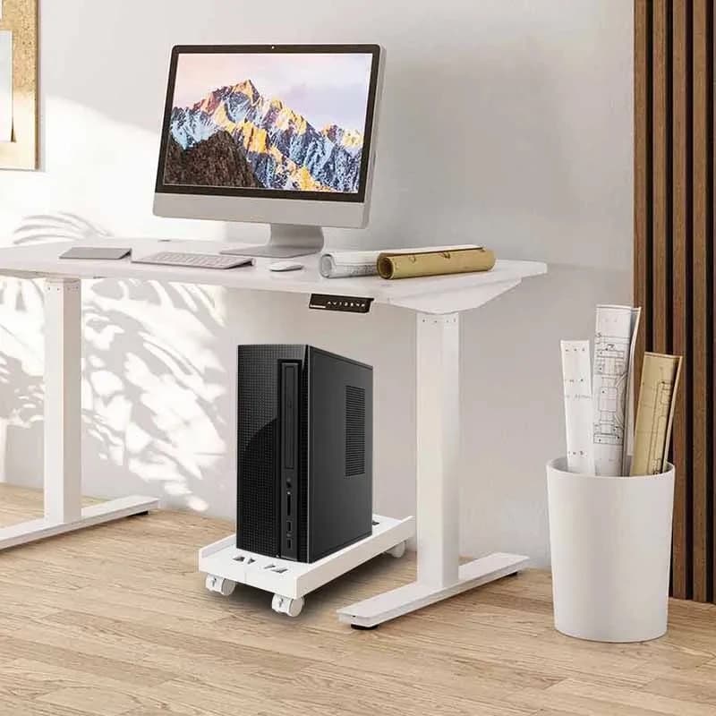 Regulowany Podstawka Pod Komputer PC na Kółkach – Mobilny Stojak Pod Obudowę 20–30 cm, Wentylacja, Ochrona Podłogi