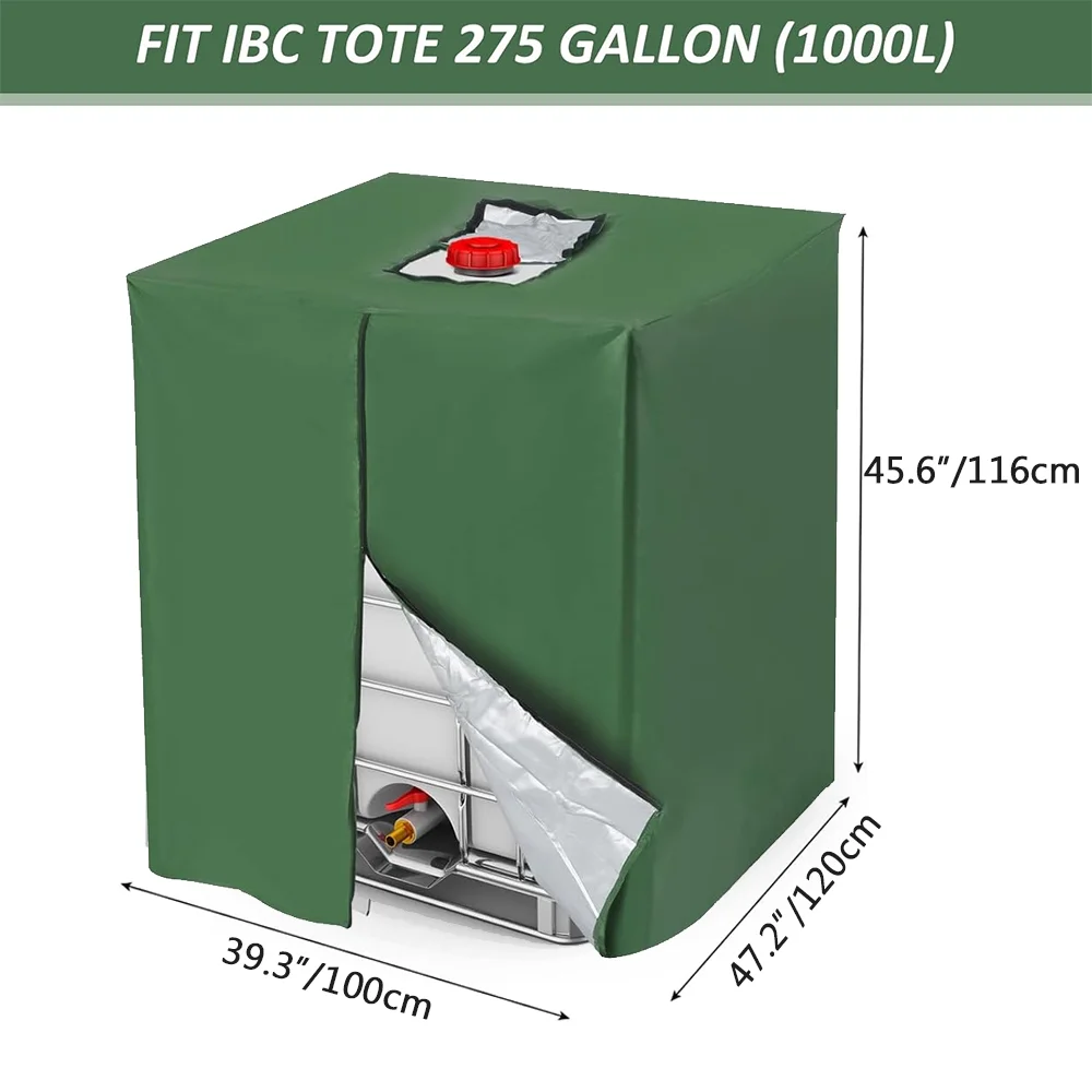 Pokrowiec na zbiornik IBC 1000L – wodoodporna osłona 210D z zamkiem na zbiornik na wodę